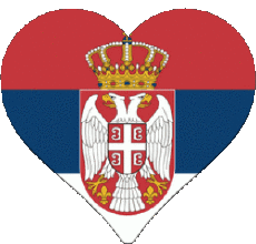 Drapeaux Europe Serbie Coeur 