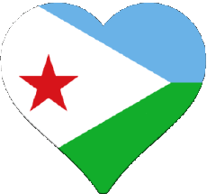 Flags Africa Djibouti Heart 