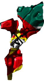 Fahnen Afrika Mozambique Karte 