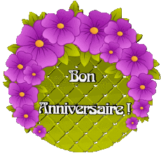 Messages French Bon Anniversaire Floral Transparent Background 019 
