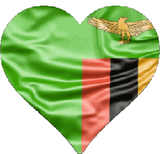 Banderas África Zambia Corazón 