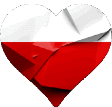 Drapeaux Europe Pologne Coeur 