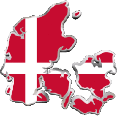 Drapeaux Europe Danemark Carte 