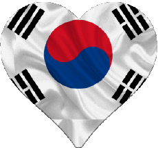 Banderas Asia Corea del Sur Corazón 