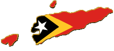 Drapeaux Asie Timor Oriental Carte 