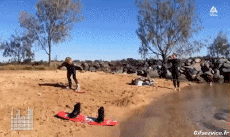 Humor -  Fun Sport Wasserski fahren Wakeboard Gamelle Fail 