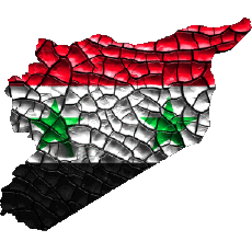 Flags Asia Syria Map 