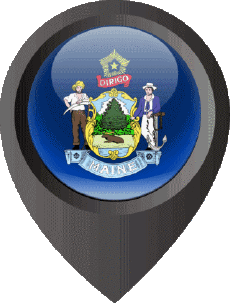 Banderas América U.S.A - Estados Maine Marcador de ubicación 