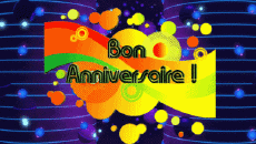 Messagi Francese Bon Anniversaire Abstrait - Géométrique Sfondo animato 003 