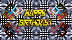 Mensajes Inglés Happy Birthday Abstract - Geometric Fondo animado 004 