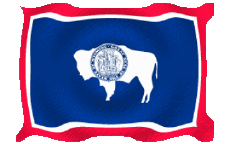 Fahnen Amerika U.S.A - States Wyoming Welligkeit 