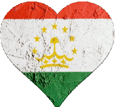 Bandiere Asia Tajikistan Cuore 