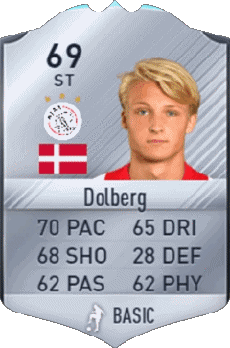Multimedia Vídeo Juegos F I F A - Jugadores  cartas Dinamarca Kasper Dolberg 