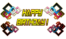 Messagi Inglese Happy Birthday Abstract - Geometric Sfondo trasparente 003 