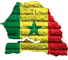 Bandiere Africa Senegal Carta Geografica 