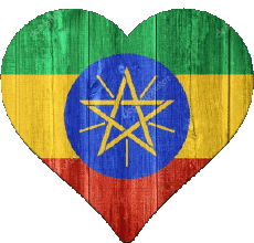 Fahnen Afrika Äthiopien Herz 