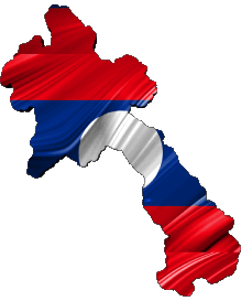 Fahnen Asien Laos Karte 