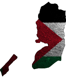 Flags Asia Palestine Map 