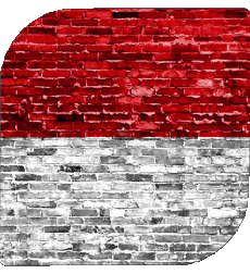 Drapeaux Europe Monaco Carré 