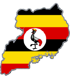 Drapeaux Afrique Ouganda Carte 