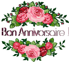 Messages Français Bon Anniversaire Floral Fond Transparent 014 