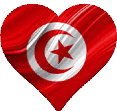 Drapeaux Afrique Tunisie Coeur 