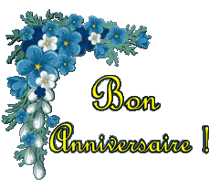 Mensajes Francés Bon Anniversaire Floral 002 
