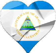 Banderas América Nicaragua Corazón 