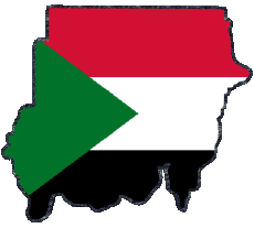 Bandiere Africa Sudan Carta Geografica 