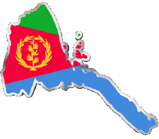 Fahnen Afrika Eritrea Karte 
