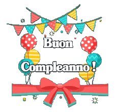 Messagi Italiano Buon Compleanno Palloncini - Coriandoli 006 