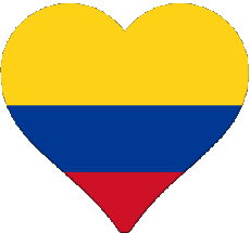 Flags America Colombia Heart 