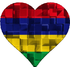 Flags Africa Mauritius Heart 