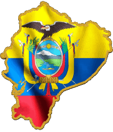 Flags America Ecuador Map 