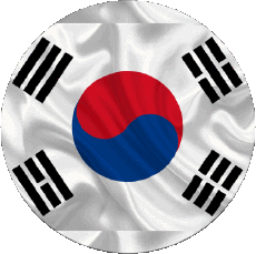 Drapeaux Asie Corée du Sud Rond 