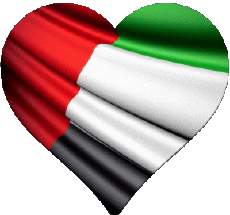 Bandiere Asia Emirati Arabi Uniti Cuore 