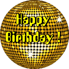 Messages Anglais Happy Birthday Abstract - Geometric Fond Transparent 013 