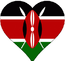 Fahnen Afrika Kenia Herz 