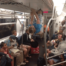 Humor -  Fun PEOPLE Acrobatics In public transports 