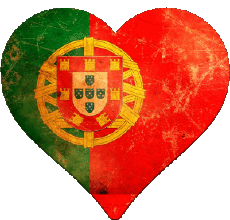 Flags Europe Portugal Heart 