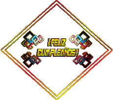 Nachrichten Spanisch Feliz Cumpleaños Abstracto - Geométrico Transparenter Hintergrund 003 