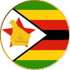 Drapeaux Afrique Zimbabwe Rond 