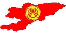 Bandiere Asia Kyrgyzstan Carta Geografica 