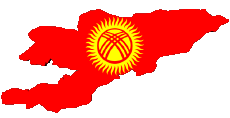 Fahnen Asien Kirgisistan Karte 
