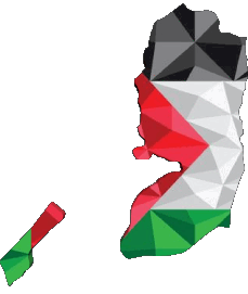Drapeaux Asie Palestine Carte 