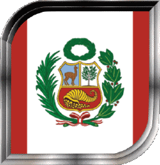 Drapeaux Amériques Pérou Carré 