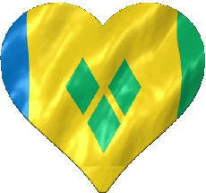 Drapeaux Amériques Saint Vincent et les Grenadines Coeur 