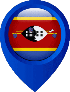 Fahnen Afrika Eswatini Standort-Pin 