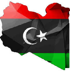 Fahnen Afrika Libyen Karte 
