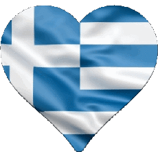 Fahnen Europa Griechenland Herz 
